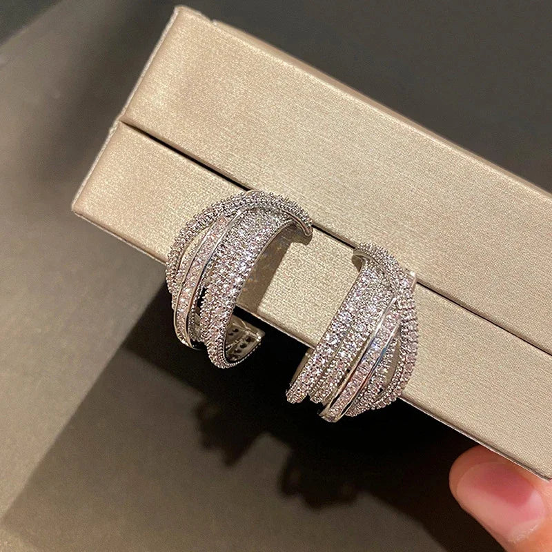 Hoop Earrings with Cubic Zirconia