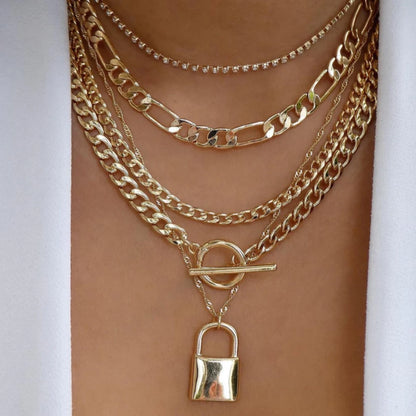 Boho Multi-Layer Crystal Pendant Necklace Sets