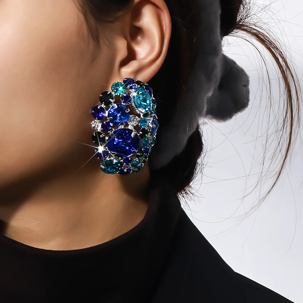 Trendy Boho Rhinestone Ball Earrings