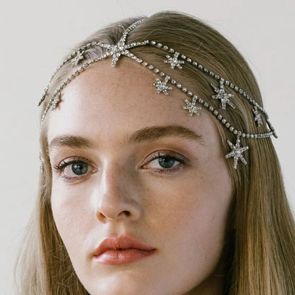 Multi Layer Rhinestone Headpiece with Stars