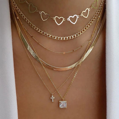 Boho Multi-Layer Crystal Pendant Necklace Sets