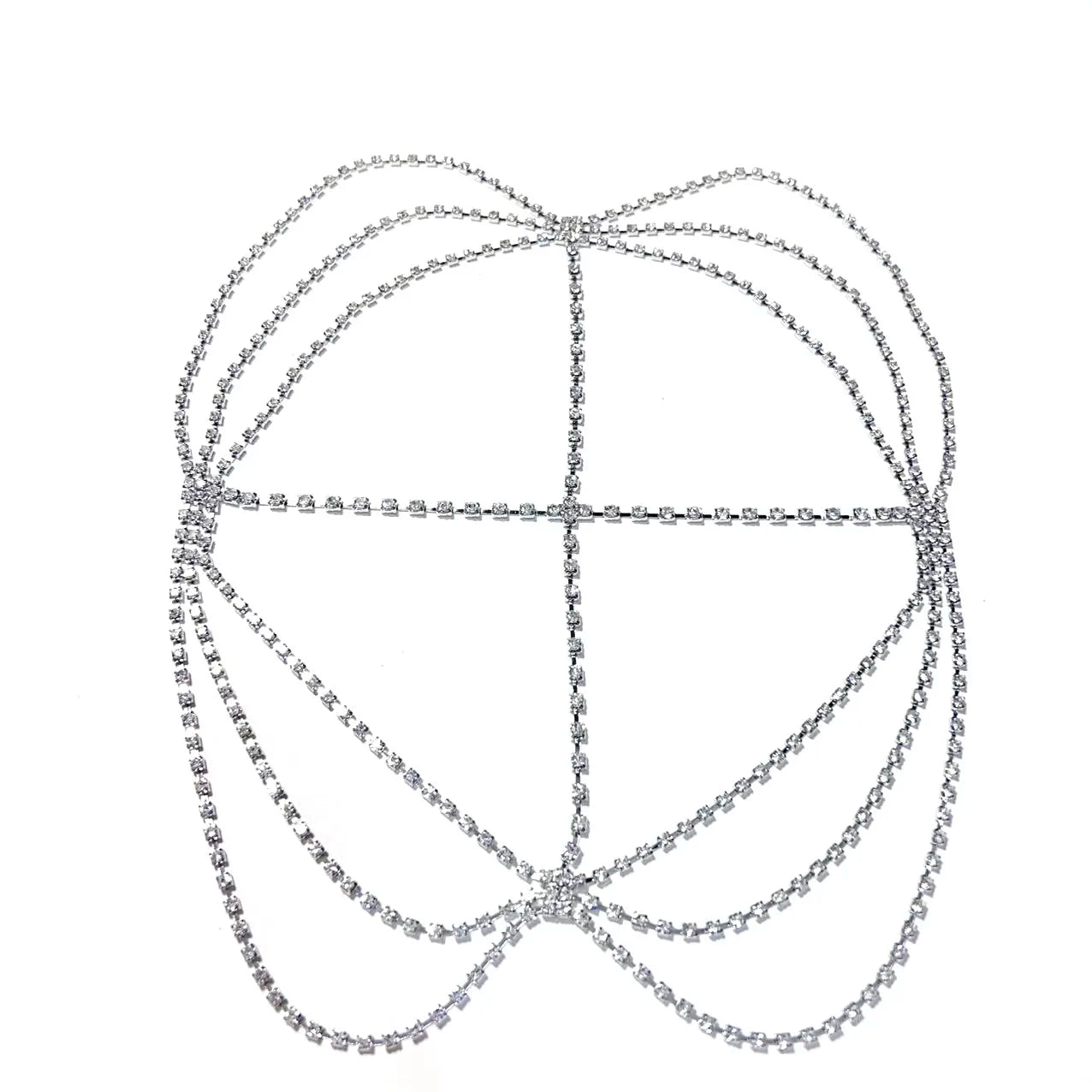 Rhinestone Crystal Forehead Chain - Bridal-wear 