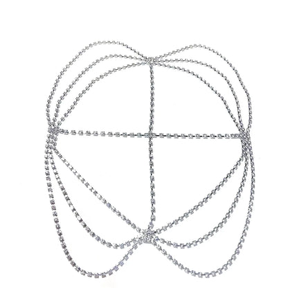 Rhinestone Crystal Forehead Chain - Bridal-wear 