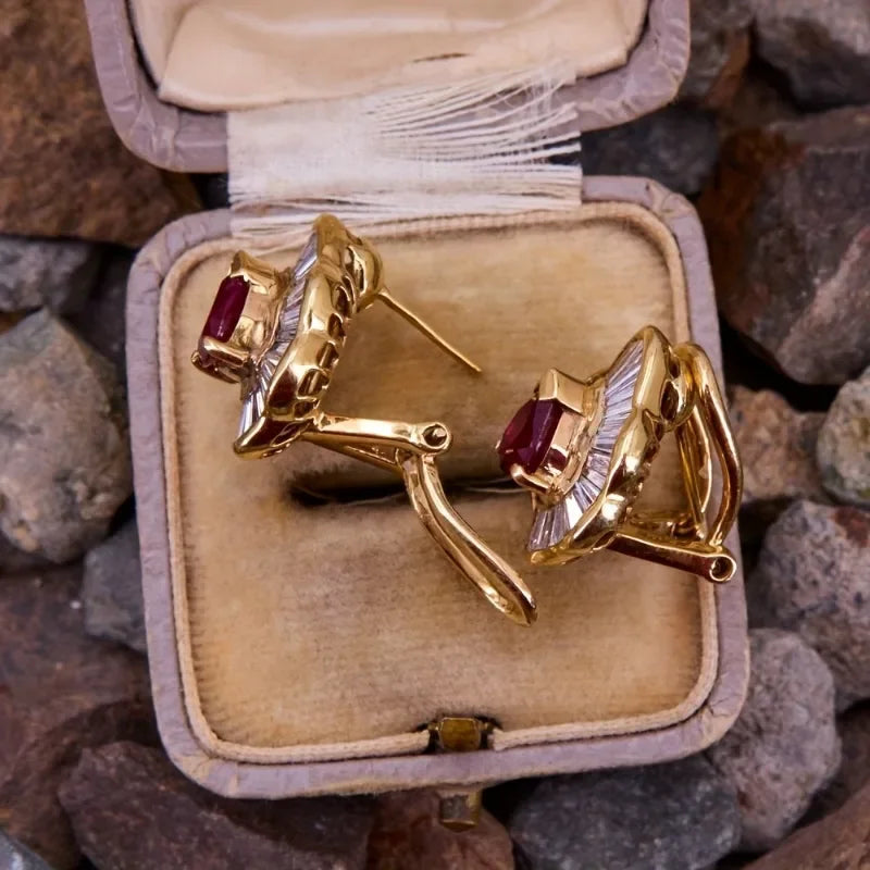 Elegant Synthetic Gemstone Earrings