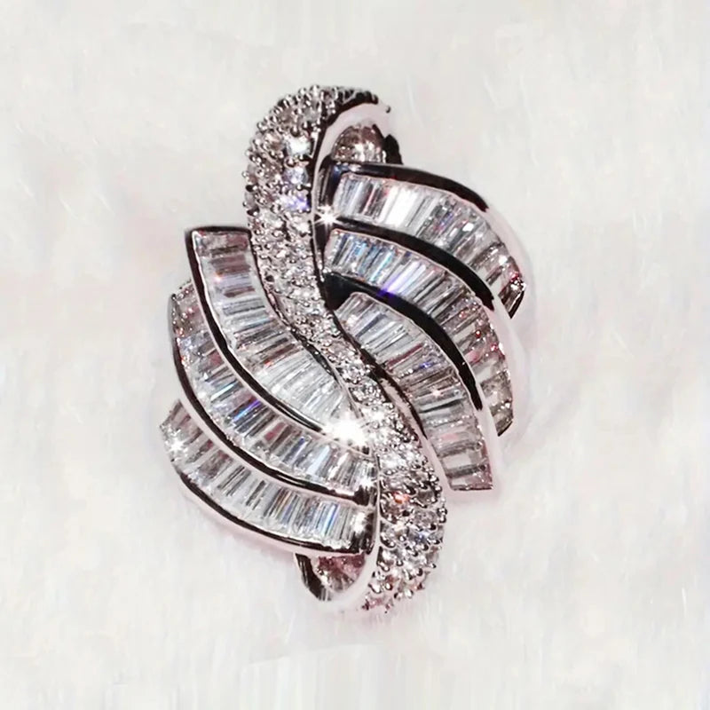 Geometric Shaped Sparkling Zirconia Ring