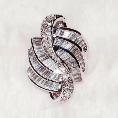Geometric Shaped Sparkling Zirconia Ring