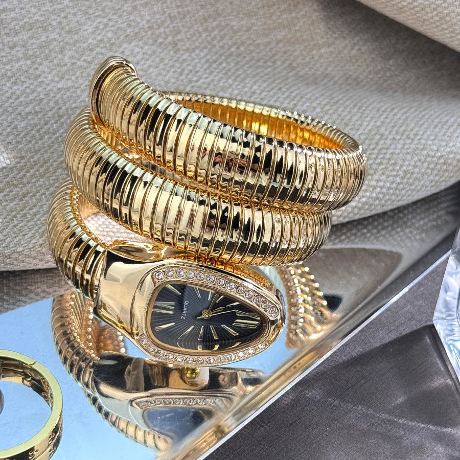 Serpent Style Quartz Bracelet Watch
