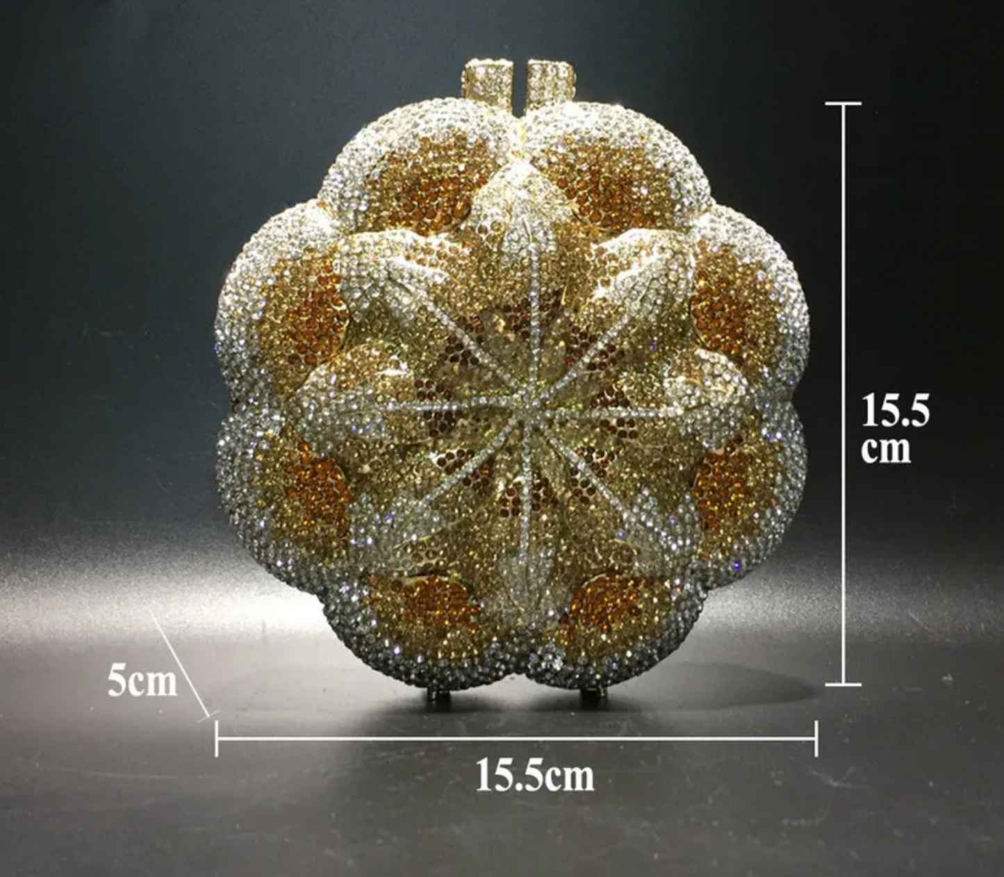 Rhinestone Crystal Rose Clutch