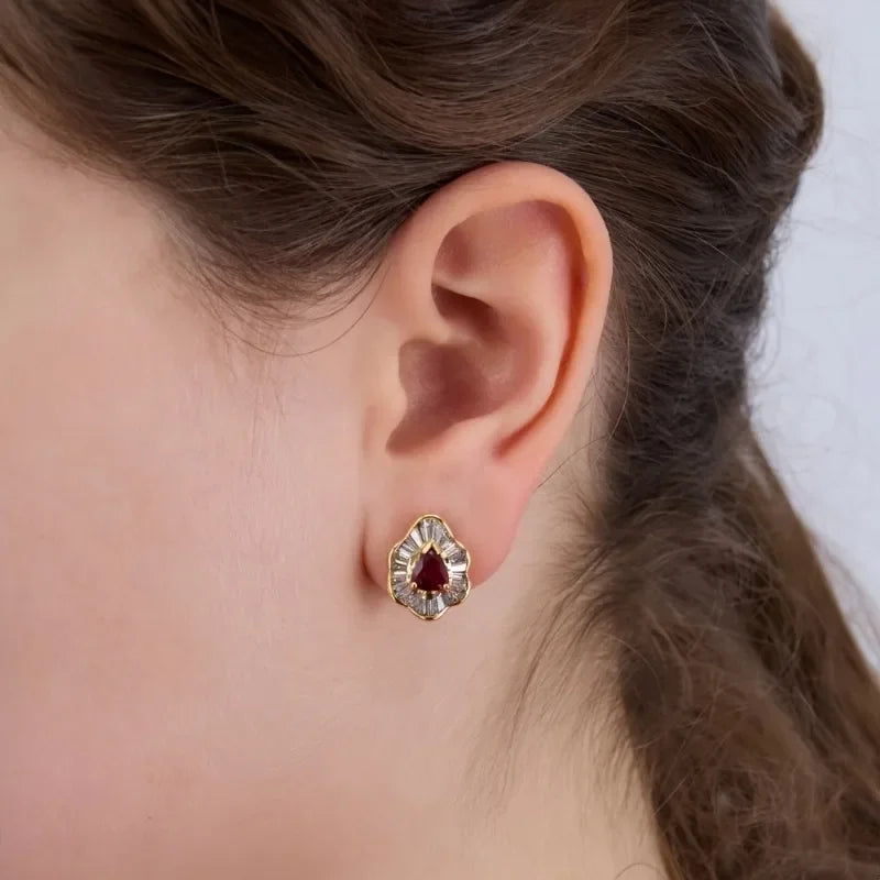 Elegant Synthetic Gemstone Earrings