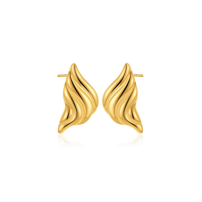 Vintage Texture Gold Plated Stainless Steel Earrings for Women Geometric Circle Twist Statement Earring Fashion Jewelry Bijoux