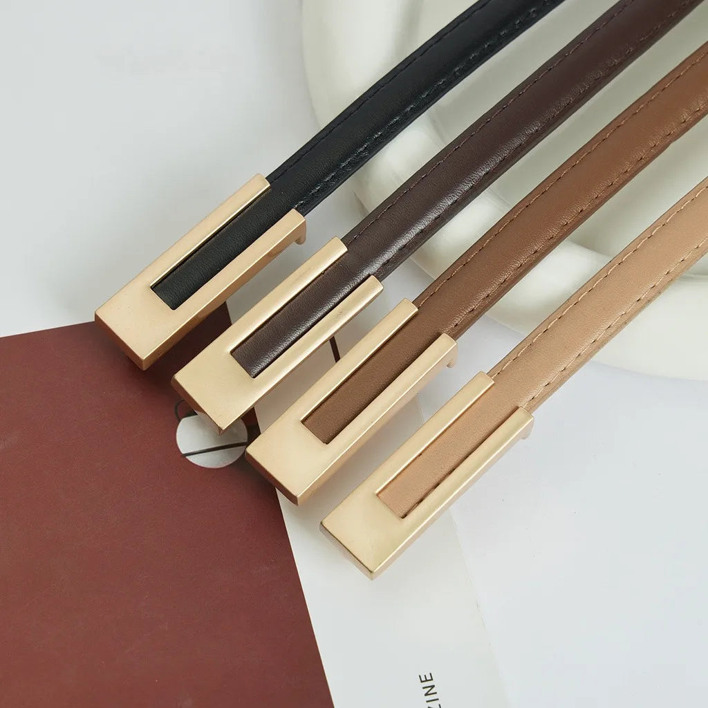 Thin Waist Strap PU Leather Belts