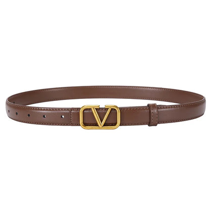 V Buckle PU Leather Belts