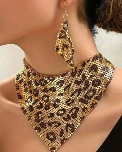 Chic Bib Necklace & Dangling Earrings