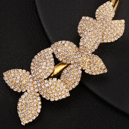 Floral Leaf Style Rhinestone Clavicle Necklace