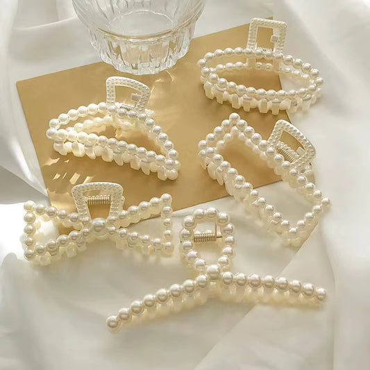 5Pk Ornament Pearl Claw Clips