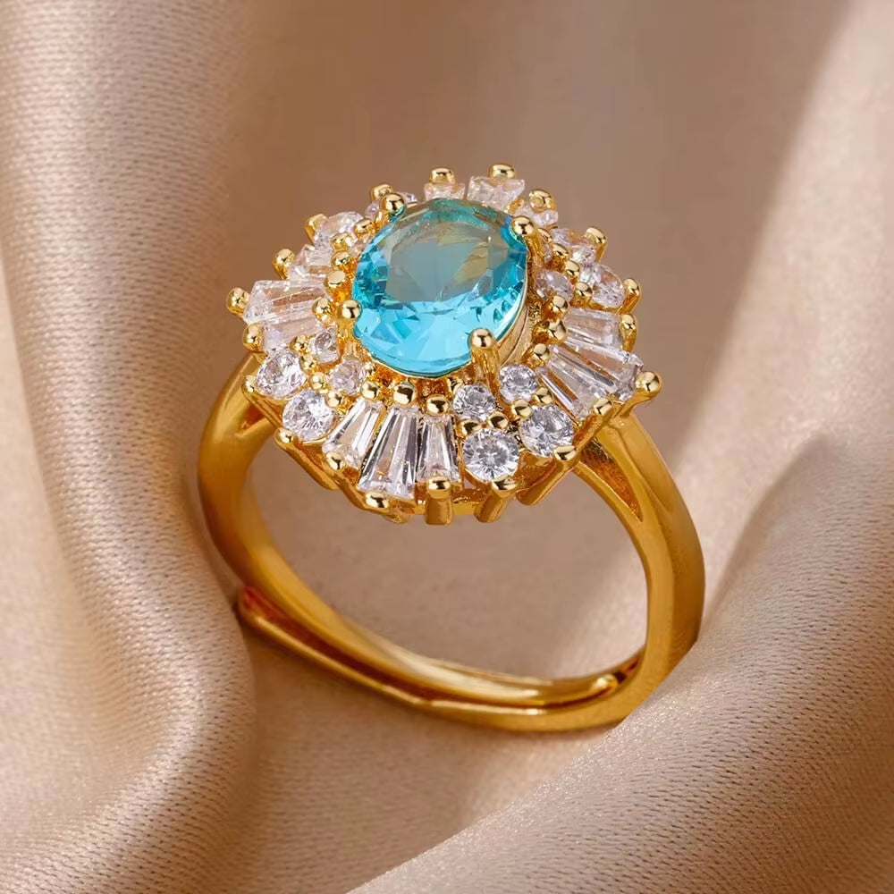 Blue Colour Zircon Rings