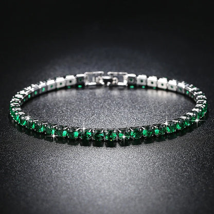 Trendy Leaf Charm Cubic Zirconia Bracelet & Bangles for Bride Bracelets Jewelry Sliver Color Clear CZ Crystal Bangles for Women