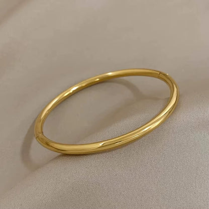 Gold Plated Hinge Bracelets with Zircon