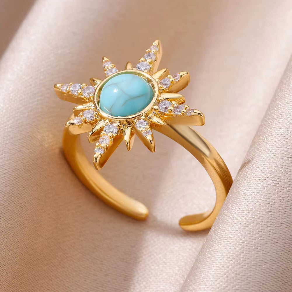 Blue Colour Zircon Rings